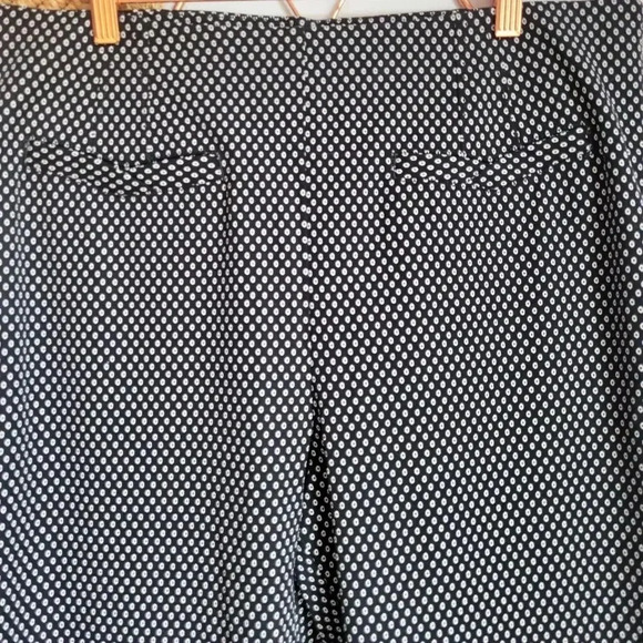 Anthropologie, New The Essential Slim Black White Motif Trouser Pants Size 14 - Picture 6 of 13